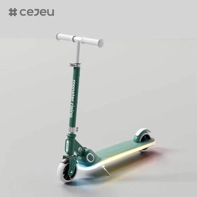 CJ-ADD-R1 pliable léger à deux roues en alliage d'aluminium scooter pour enfants hauteur réglable siège arrière frein 50 kg charge maximale 5+ années roues PU