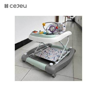 CJ-BST-9308 (WALKER + ROCKER+PUSH), Walker & Rocker 2-en-1 : balade musicale lumineuse avec levage à 3 niveaux et base à prise sûre »