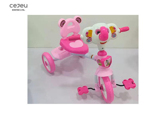 Le tricycle d'équitation d'enfant de l'âge 3 a chargé le tricycle 25kg en plastique rose avec la pédale de clignotant