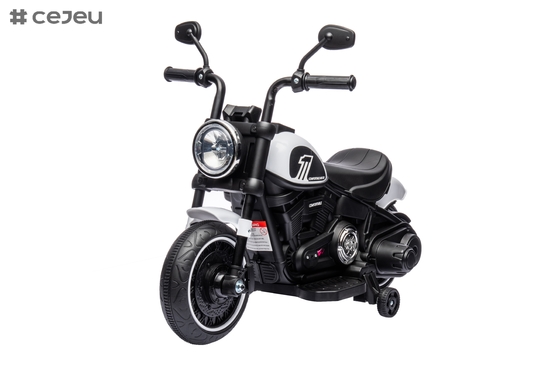Jouet de moto électrique pour enfants, musique et lumières, accélération manuelle et frein à pied, 6V4,5AH