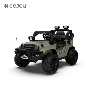 CJ-5399 12V 2 sièges Les enfants roulent sur une voiture UTV, un véhicule électrique de 4,5AH une voiture de camion avec un moteur de 2x550W,noir/vert foncé/orange