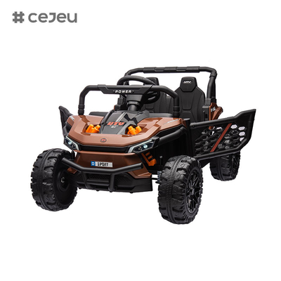 CJ-015 12V 2 sièges Les enfants roulent sur une voiture UTV, un véhicule électrique de 4,5AH une voiture de camion avec un moteur de 2x550W,noir/vert foncé/orange