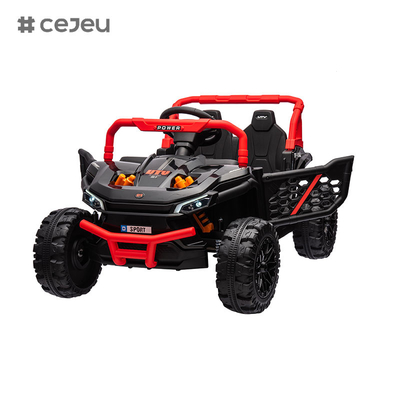 CJ-015 12V 2 sièges Les enfants roulent sur une voiture UTV, un véhicule électrique de 4,5AH une voiture de camion avec un moteur de 2x550W,noir/vert foncé/orange