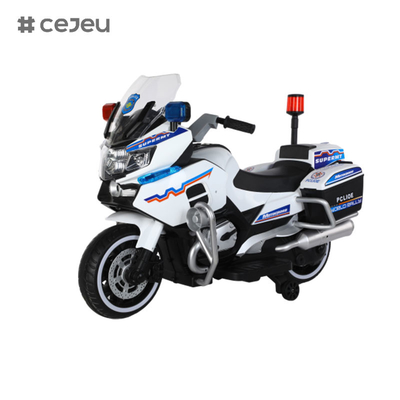 Pour les garçons et les filles âgés de 3 à 8 ans qui conduisent des motos de police avec deux roues d'équilibre, des lumières et de la musique