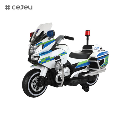 Pour les garçons et les filles âgés de 3 à 8 ans qui conduisent des motos de police avec deux roues d'équilibre, des lumières et de la musique
