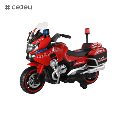 Pour les garçons et les filles âgés de 3 à 8 ans qui conduisent des motos de police avec deux roues d'équilibre, des lumières et de la musique