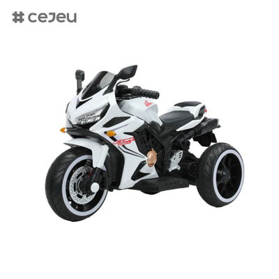 Pour les garçons et les filles âgés de 3 à 8 ans moto 12V, batterie 3 roues jouet de moto, Bluetooth, musique, lumière LED
