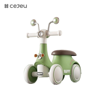 Conception en forme d'escargot + roues EVA + matériau PP, avec musique, lumières, rose/orange/vert, trois couleurs, pour garçons et filles