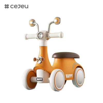 Conception en forme d'escargot + roues EVA + matériau PP, avec musique, lumières, rose/orange/vert, trois couleurs, pour garçons et filles