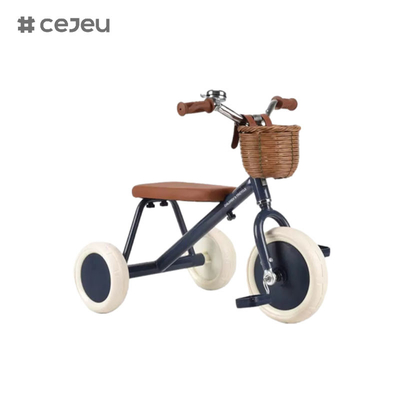 CJ-T-212, tricycle, gros panier en rotin tissé, cadre en acier au carbone élevé avec une capacité de charge super forte