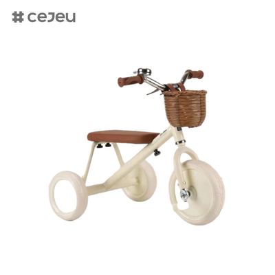 CJ-T-212, tricycle, gros panier en rotin tissé, cadre en acier au carbone élevé avec une capacité de charge super forte