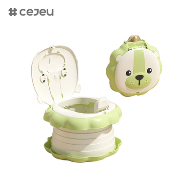 6920, Toilette pliable, en forme de petit lion, pliable à une clé/ Toilette portable/ Stockage rapide/ Facile à nettoyer/ Avec sac à cordes