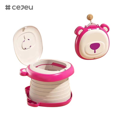 6921Toilette pliable,forme d'ours,Toilette pliable à une clé/toilette portable/entreposage rapide/facilité de nettoyage/sac à corde