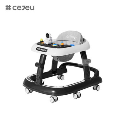 CJ-5688, baby walker, Musique 7 régulateur de hauteur Roue silencieuse*6 Coussin: Linen Un clic pliable, Rouge Vert Noir