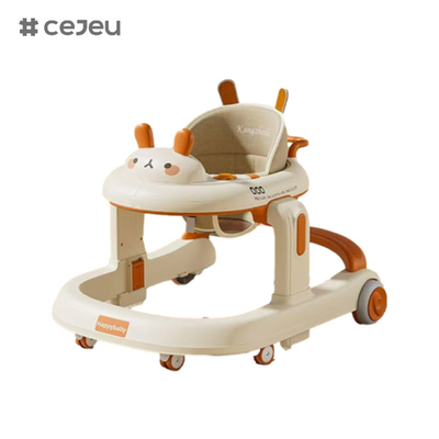 CJ-928, baby walker, Orange Grey Coffee, Musique/Lumières 6 Ajusteur de hauteur, produit Taille: 58*59*73cm, Un clic pliable