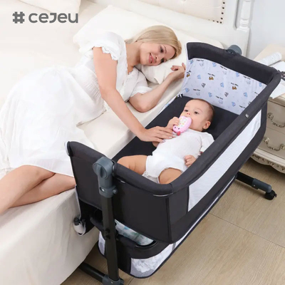 Vente en gros de lit de nouveau-né de haute qualité, lit de bébé potable, lit de bébé avec couverture et moustiquaire