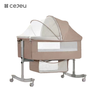avec roues, berceau avec matelas, berceau réglable, lit de côté, avec panier de rangement, moustiquaire, bébé portable pliable