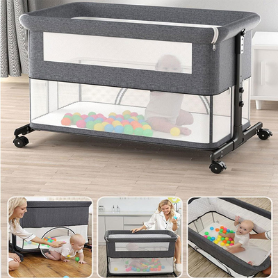 Lit bébé 3 en 1, berceau pliable avec moustiquaire, matelas inclus, berceau réglable en hauteur pour nouveau-nés