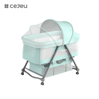 CJ-BJJ-001 Berceau pour bébé réglable en hauteur Berceau pour bébé réglable en hauteur Lit berceau berceau avec berceau 300D linge de lin quatre couleurs