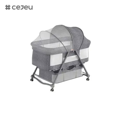 CJ-BJJ-001 Berceau pour bébé réglable en hauteur Berceau pour bébé réglable en hauteur Lit berceau berceau avec berceau 300D linge de lin quatre couleurs
