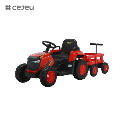 CJ-DLS-X18 enfants tracteur électrique voiture de jouet double moteur 12v batterie alimentée en plastique rouler sur la voiture de jouet avec de la musique lumière LED