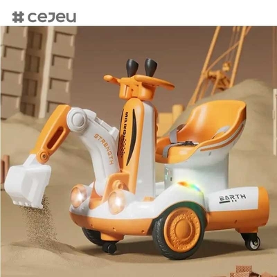 CJ-HB-919 Nouveau arrivée 2 en 1 enfants voiture électrique équilibre / 360 degrés rotation enfants creuseur Voyage sur une pelle automobile