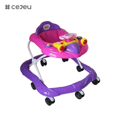 CJ-XTD-105 nouveau baby walker multifonctionnel noir bon marché simple baby walker avec musique bas prix vente à chaud avec hauteur de frein réglable