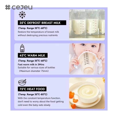 CJ-FHC-BN- 231002 8-Function Smart Electric Digital Portable Breast Milk Warmer Baby Formula Powder Dispenser Bottle Sterilizer for Newborn Care