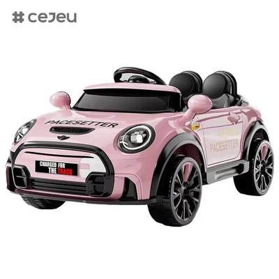 CJ-KR-TK-1166 Voiture électrique 12V pour enfants de haute qualité à 2 places, voiture à chevaucher pour enfants avec lumière LED pour filles de 4 à 8 ans