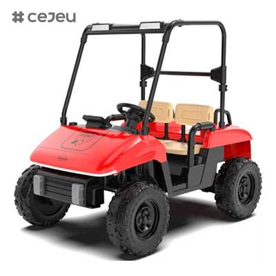 CJ-YB-818 Nouveau modèle 3 places pour bébé en métal et plastique 12V 24V 4 roues électrique Ride-On Golf Cart pour enfants avec pare-soleil surélevé Club Car roues EVA Batterie