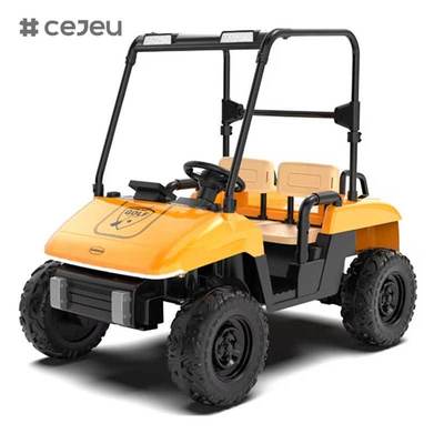 CJ-YB-818 Nouveau modèle 3 places pour bébé en métal et plastique 12V 24V 4 roues électrique Ride-On Golf Cart pour enfants avec pare-soleil surélevé Club Car roues EVA Batterie