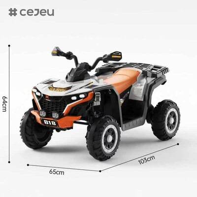 CJ-YME-818 New Battery Operated Electric Ride-On Stroller for Kids 2-4 Years Boys Plastic Push Handle with 4 Wheels for Kids