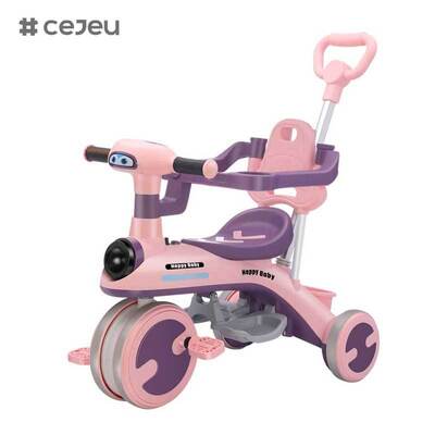 CJ-YT-528 Gros nouveaux Tricycles durables pour enfants vélos bébé poussettes poignée de poussée parasol enfant en bas âge Ride jouets porte-enfants intérieur