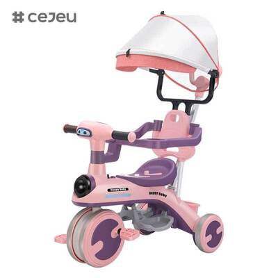CJ-YT-528 Gros nouveaux Tricycles durables pour enfants vélos bébé poussettes poignée de poussée parasol enfant en bas âge Ride jouets porte-enfants intérieur