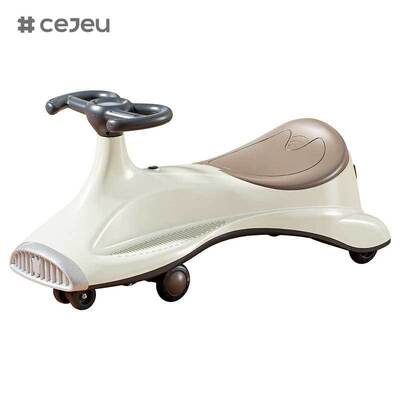 CJ-SL-V8 Vélo à bascule torsadé pour enfants de 25 à 36 mois en plastique à quatre roues silencieux anti-renversement pour poussettes de bébé garçons et filles