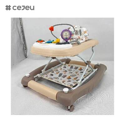 CJ-BST-9308 (WALKER + ROCKER+PUSH), Walker & Rocker 2-en-1 : balade musicale lumineuse avec levage à 3 niveaux et base à prise sûre »