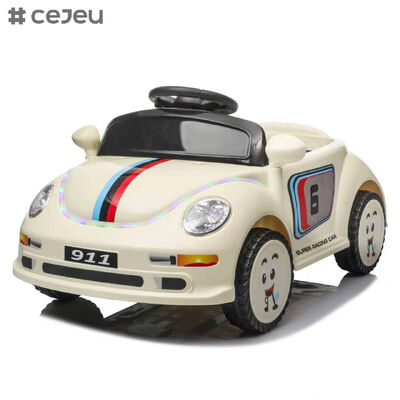 Voiture électrique pour enfants CJ-KQT-911 Retro Beetle à quatre roues, équipée de feux avant enveloppants, voiture électrique Bluetooth pour enfants