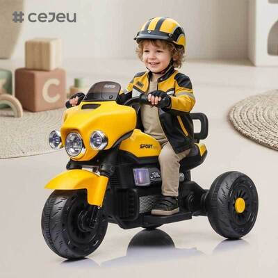 Moto électrique pour enfants CJ-XGZ606, vente directe d'usine, petit tricycle à la mode pour garçons avec musique et éclairage, 2 à 4 ans, 6V